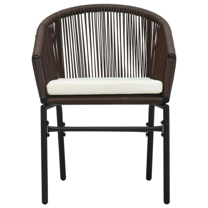VidaXL Chaises de jardin 2 pcs Marron Rotin PVC