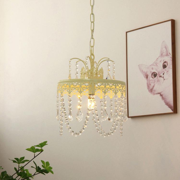 

French Romantic Crystal Chandelier for Entryway, Corridor, or Bedroom Diameter 20cm