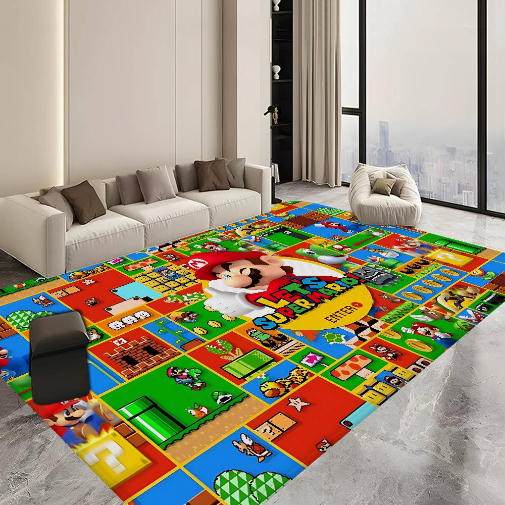 S-Super Cute Style M-Mario Kitchen Mat Cheaper Anti-slip Modern Living Room Balcony Printed Modern Home Decor