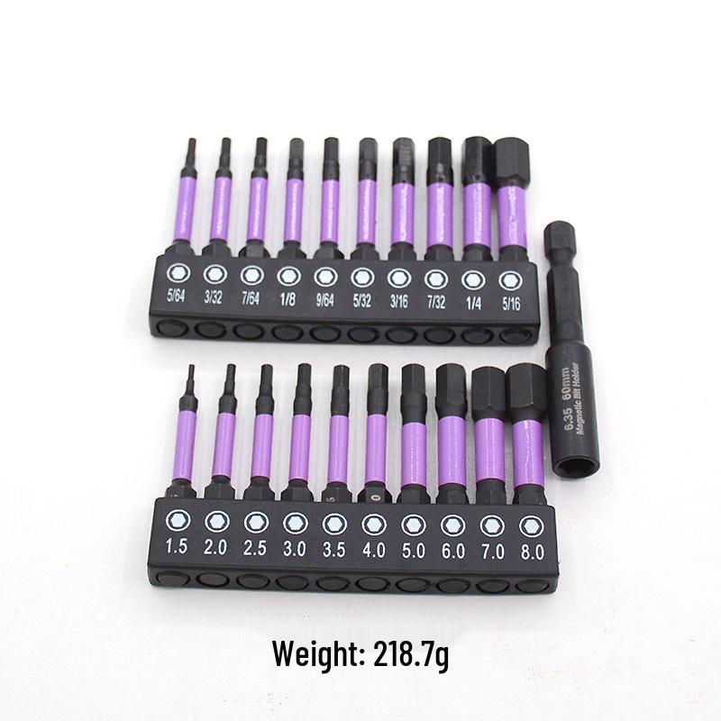 Set di 10 punte per cacciavite esagonali in S2 (H1.5-H8, 50mm) per Avvitatori & Trapani Elettrici