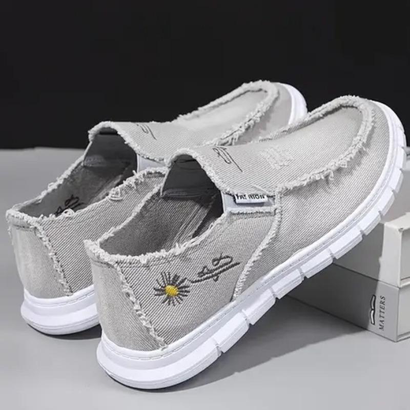 Women's Casual Shoes, Soft Washed Denim Canvas Shoes, Flower Design, Lightweight and Durable, Suitable for Casual Wear and Women's Shoes