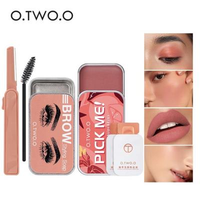 O.TW O.O Palette Trucco Donna Rossetto Blush Gel Sopracciglia Leggero Tinta Labbra Opaca Fondotinta Regalo 4 Pezzi, Set, 4 Pezzi