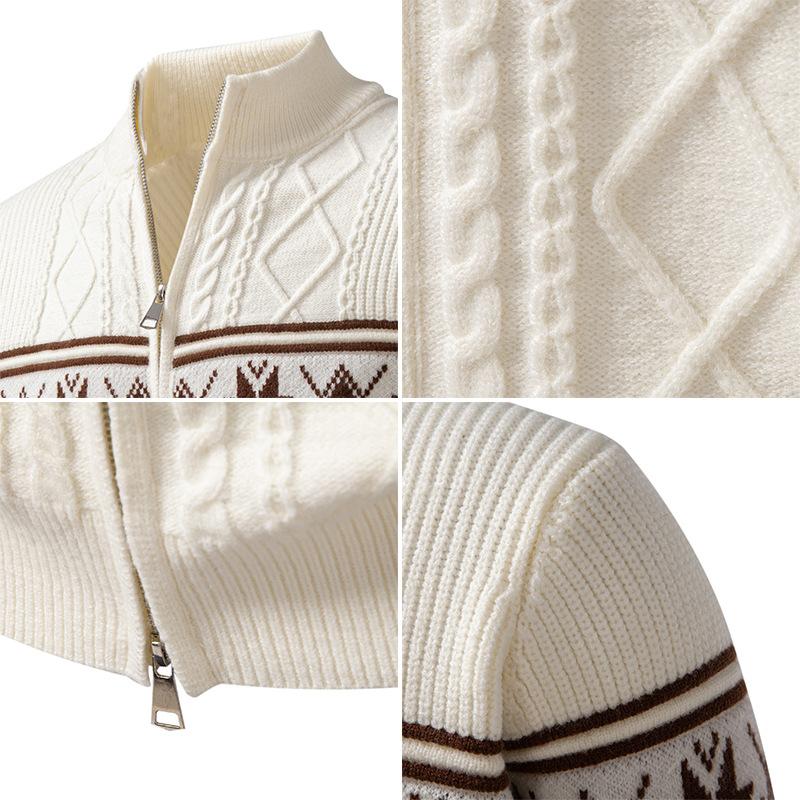 Cardigan bărbați Pulover Cald Rece Bluză Îmbrăcăminte exterioară Tricotat Gros Fermoar Pulovere Jachetă Tricotaje