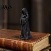 Dust-proof Resin Figure 3D Printed Hooded Robe Ornament, Matte Black Faceless Monk Figurine, Vintage Sculpture Gothic Style Sculpture, for Halloween
