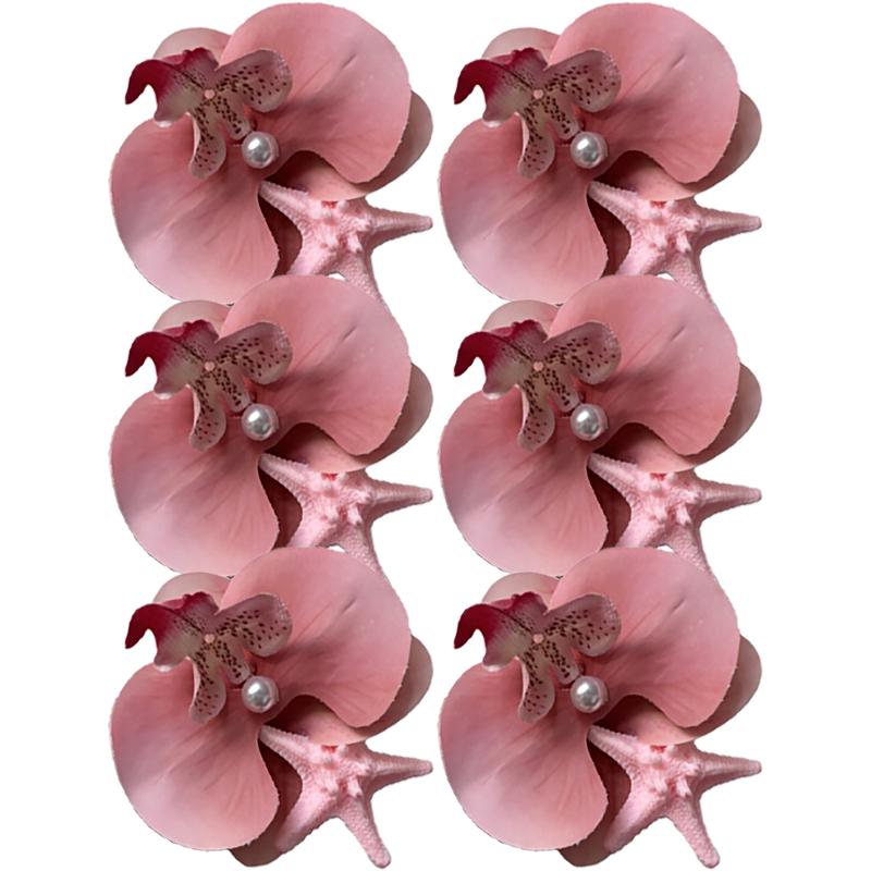 Romantic Phalaenopsis Starfish Hair Clips Female Korean Summer Beach Resort Duckbill Clip Hair Accessories