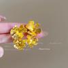 Flowers Bloom Rich Retro Personality Golden Flower Earrings Gentle Temperament Niche Stud Earrings Simple Earrings