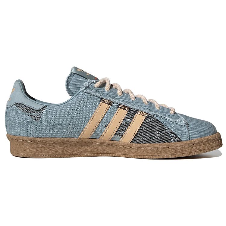Adidas Originals Campus 80S Silk Road Slip Resistant Durable Lightweight Low Top Skate Shoes Unisex Sneakers Gray Blue ID4794
