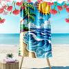 Colorful Tropical Beach Scene Design Beach Towel Quick-drying for Travel Outdoor Sports Jogging Beach and Swimming