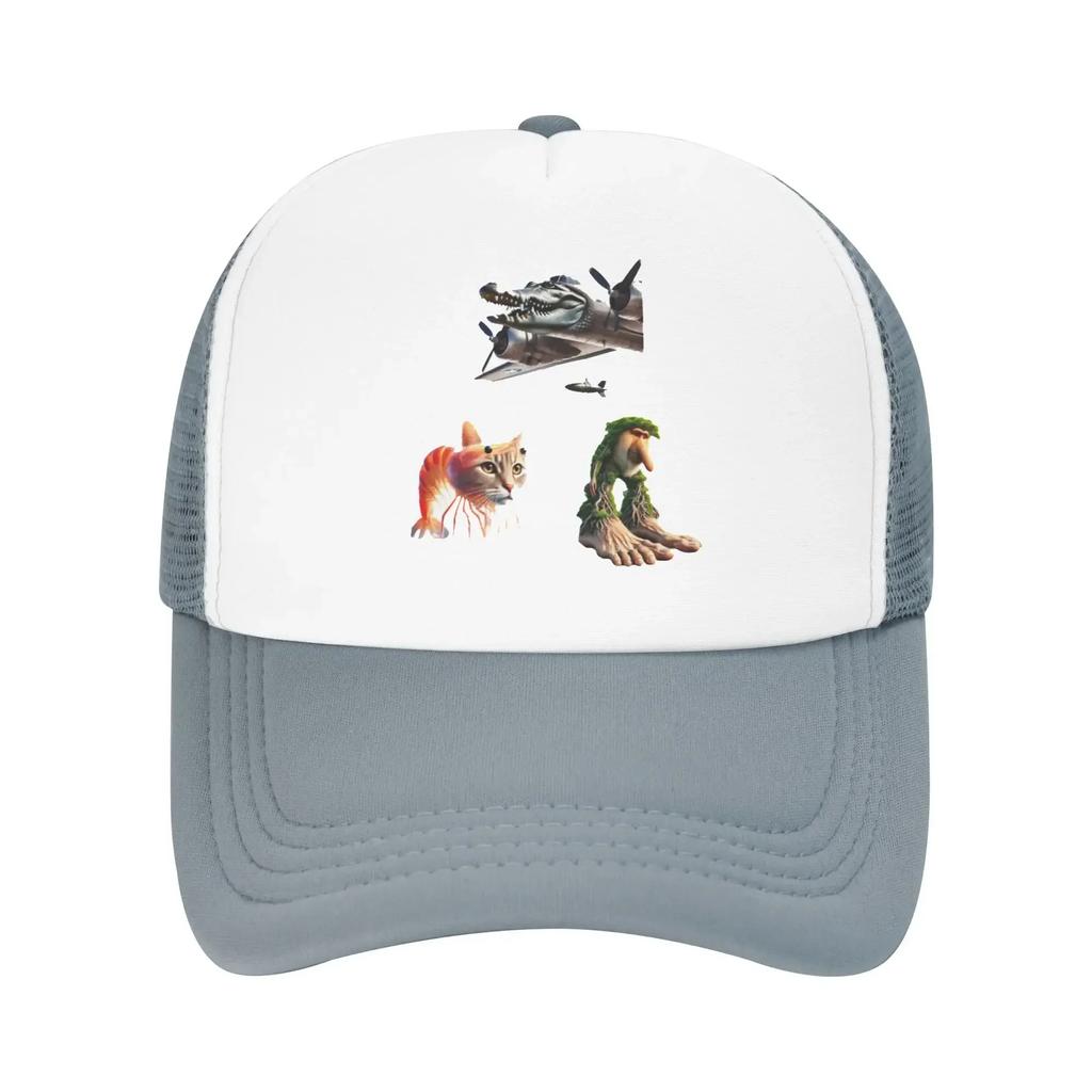 Italian Brainrot Pack Character combinations 2 Cat Pool Party Mesh Baseball Caps Women Camping Male Hunting Sun Hats Peaked Cap