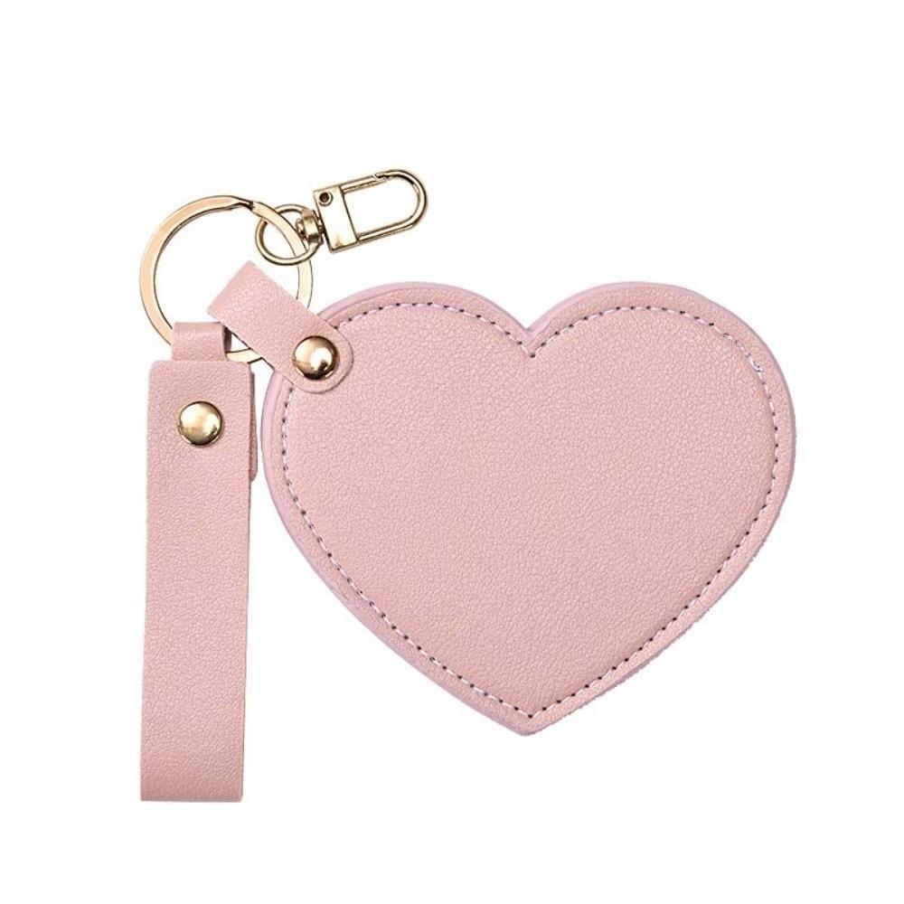 Rotate Small Mirror Love Heart Makeup Mirror Korean Style Colorful Love Keychain  Women