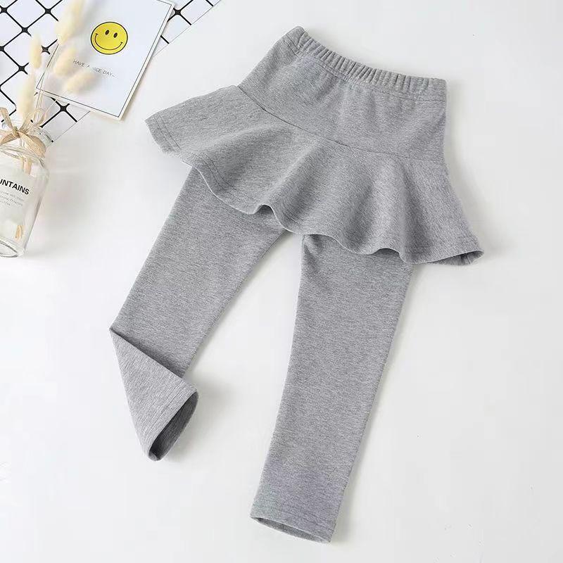 Children's Clothing Spring and Autumn New Style Girls' Leggings Korean Style Elastic Outer Trousers Fashionable Ruffled Culottes