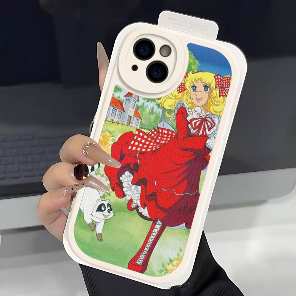 Classic Anime C-Candy C-Candy Leather Phone Case For IPhone 16 15 14 13 12 11 Pro Max Plus Shockproof Cover
