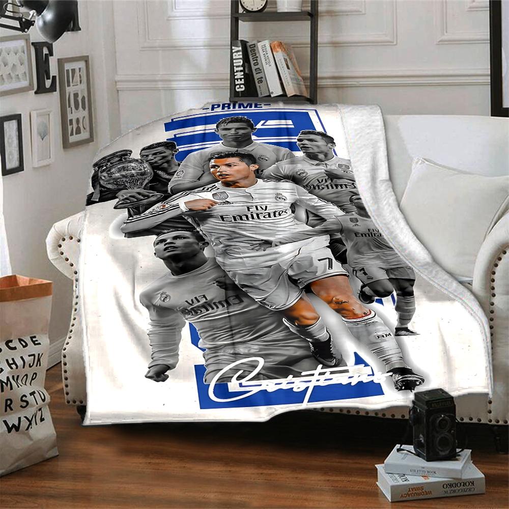 Ronaldos Iconic Moment Printed Flannel Breathable and Warm Blanket, a Stylish Home Gift, Suitable for Home, Office and Bedspread Use. 0713a12