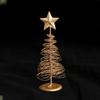 Gold Spiral Christmas Tree Decor Glittering Tabletop Tree with Star Topper for Holiday Home Office Table Centerpiece Mantel Shelf Decor