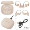 OHM AudioComm Bluetooth Wireless Earphones, Air Conduction, Ear-Hook Style, No Ear Blocking, Built-in Microphone, Beige | OHM Electric HP-W610N-U 03-3