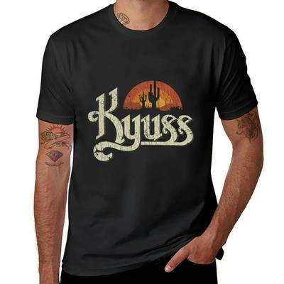 Kyuss Sunset 1987 T-shirt Graficzne Bawełniane Koszulki Męskie Letnie Topy Nadruk Zwierzęcy Oversize T-shirty Dla Unisex Męskie Casual Streetwear
