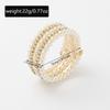 Pearl stacked bracelet set bridal wedding light luxury high sense multi-layer adjustable elastic bracelet