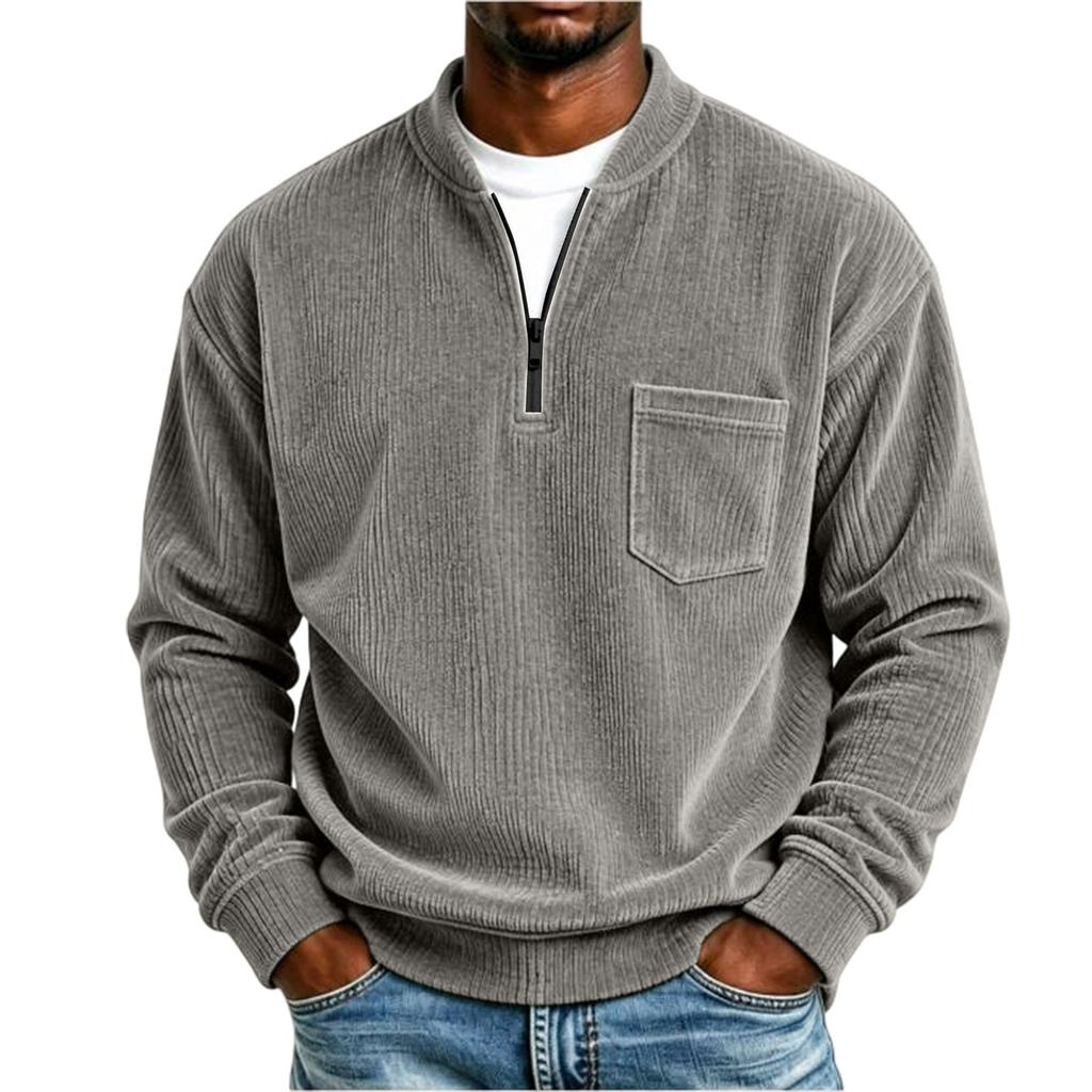 Men's Street Pullover Loose Fit Top with Pockets
