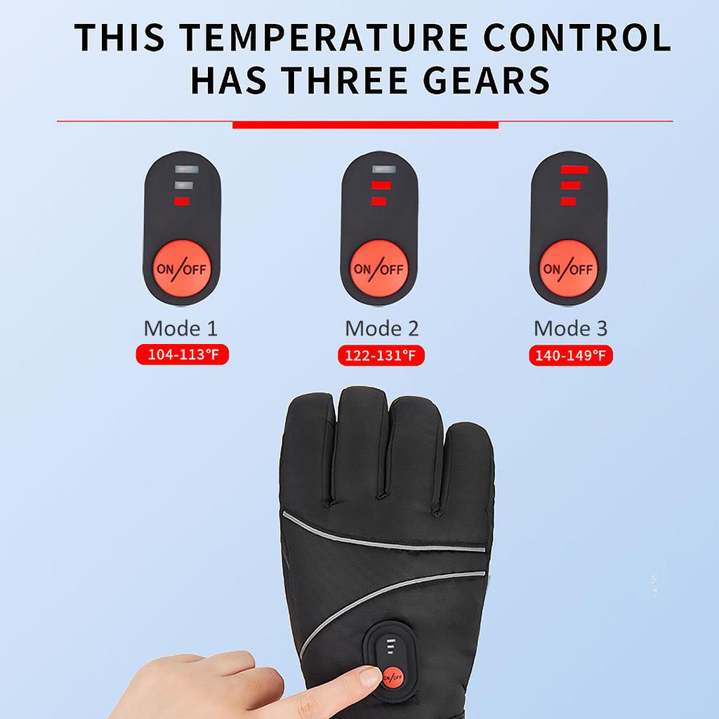 USB Electric Heated Gloves with 3 Mode Warm Heated Gloves Motorcycle Thermal Touch Screen Waterproof Winter Heating Gloves