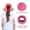 Muryobao Ponytail Sun UV Foldable Mesh Wide Brim Beach Fishing One Size Women's Hat, Protection, Hat,