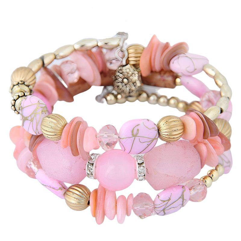European & American Bohemian Multi-layer Agate Shell Elastic Bracelet for Women