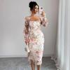 Rochie Europeană Romantică din Dantelă cu Plasă Florală 2025