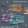 Children's Double-Decker Bus Toy with Open Doors, Lights, Music, and Inertia Simulation for Sightseeing and Public Transport Play.
