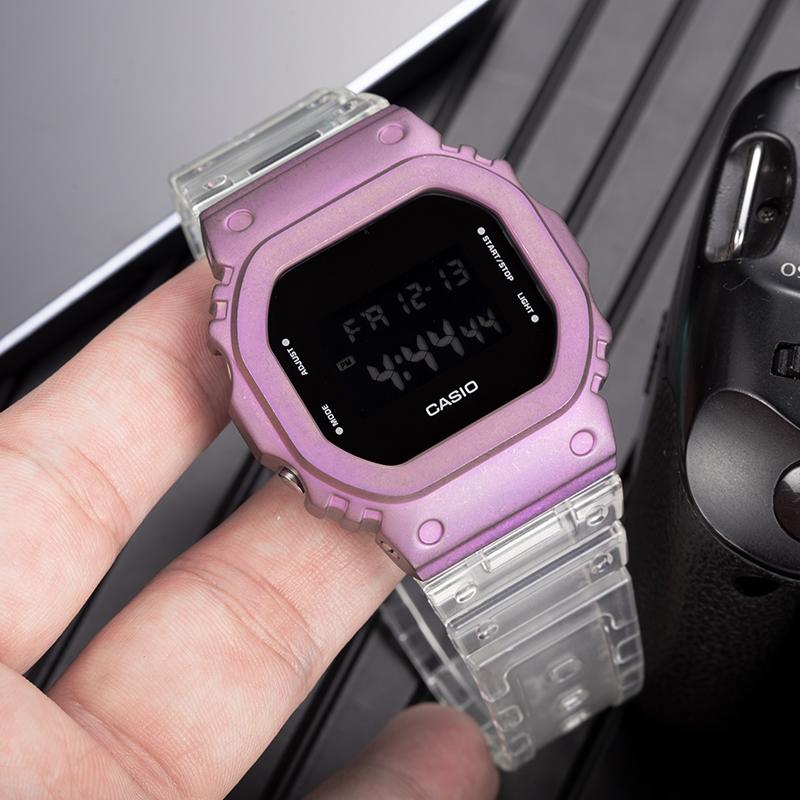 CASIO Customized watch modified series dream watch transparent strap ice tough small square DW-5600SKE-7A (Team788-modif Fen