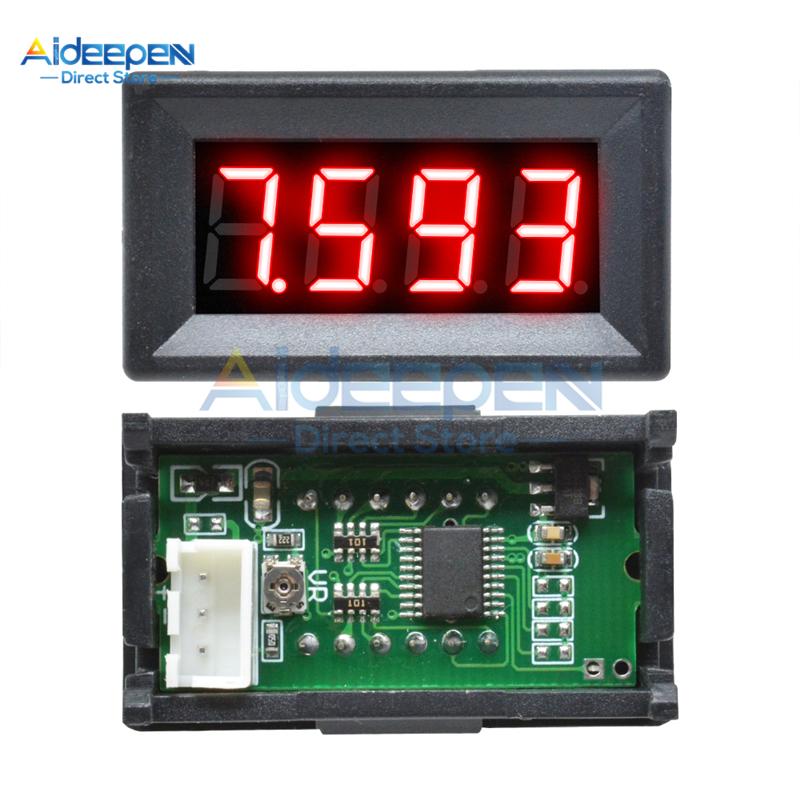 0.36 inch DC 0-100V Mini 3 Wires 4 Bit LED Digital Voltmeter 0.36" DC 0.000V-100.0V Voltage Meter Voltage Tester 12V 24V