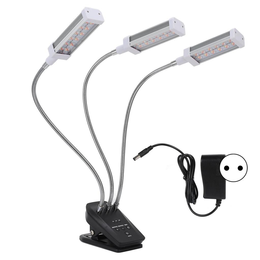 LED Plant Grow Light 360 degrees  Adjustable Grow Lamp 3 Head Timed Plant Light for Indoor Succulent