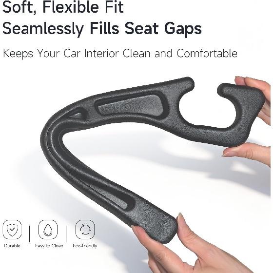 2-Pack Car Seat Gap Filler, No-Drop Seat Side Gap Seam Filler Organizer With Phone Holder, Universal Fit To Fill The Gap Between Seat And Console For