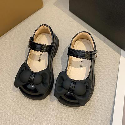 2024 Toddler Shoes Girl Bow Spring Autumn New Fashion Kids Shoes Korean Style Non-slip Children Casual Shoes Shallow Loafers PU