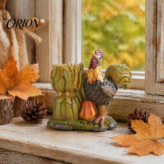 Festive Tabletop Ornament Set Autumn Harvest Figurine Ornament, Decorative Resin Statue, Turkey/Scarecrow/Pumpkin Vintage Festival Displays