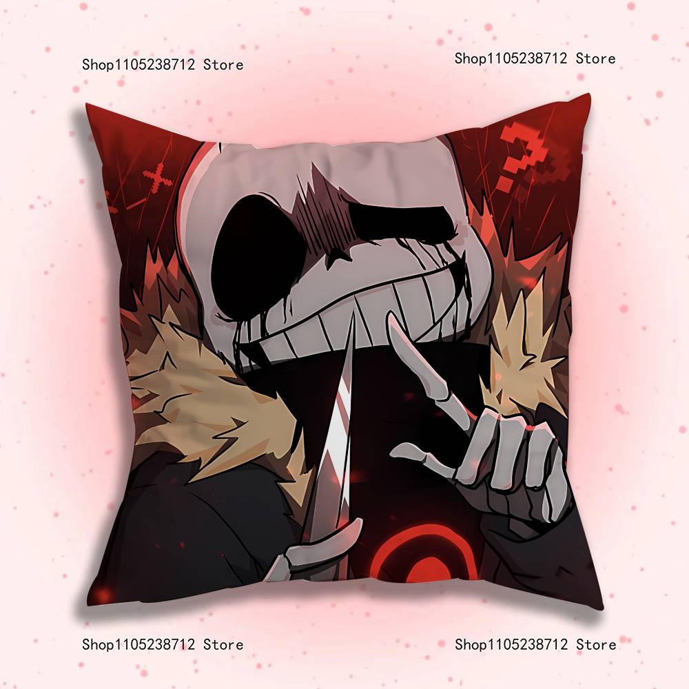 Spel U-Undertale S-Sans Kuddfodral söt tecknad anime-tillbehör Sovrum Soffa Dekorativt Kuddfodral Mjukt Kuddfodral