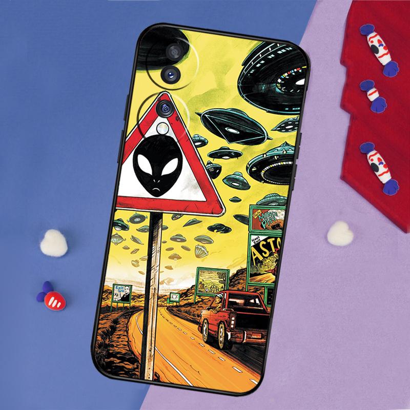 Cartoon Alien Case For Honor Magic 7 5 6 Lite Honor X9b X9a X8b X8a X8 X9 X9c 50 70 90 Lite 200 Pro Cover