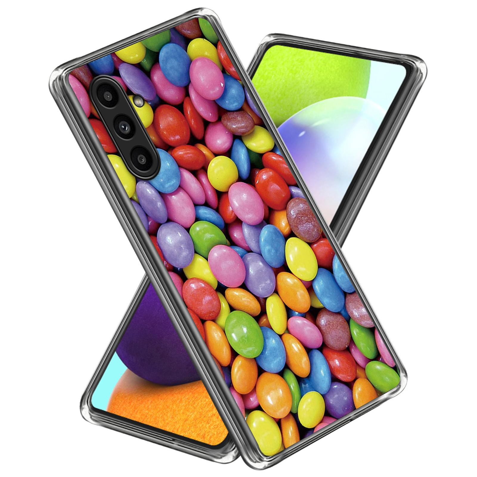 

For Samsung Galaxy A14 4G/5G TPU Phone Case IMD Pattern Fashion Slim Protective Cover Rainbow Candy