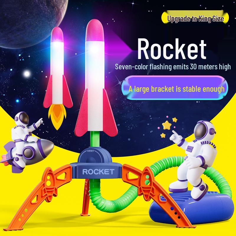 Kid's Foot-Pedal Skyward Rocket Launcher Toy