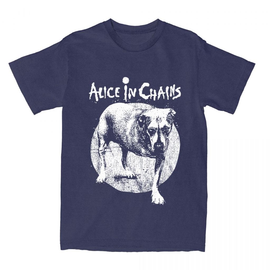 Men Women T Shirt Alice In Chains Rock Art Animal DOG T Shirts Hip Hop Summer Tee Shirt Y2K Basic Design Cotton Clothing Gift