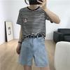 Korean Style Women's Summer Denim Shorts - Casual, Loose, Slim, Straight, Trendy Cycling Design (2022 Version)