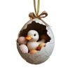Christmas Ornament Acrylic Animal Egg Tree Pendant 2D Chicken Duck Turtle Eggshell Farm Decorations Holiday Gift for Family Friends