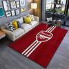 Rotes Arsenal Logo Teppichdesign geeignet als rutschfeste Matte für das Wohnzimmer oder Schlafzimmer Sofa
