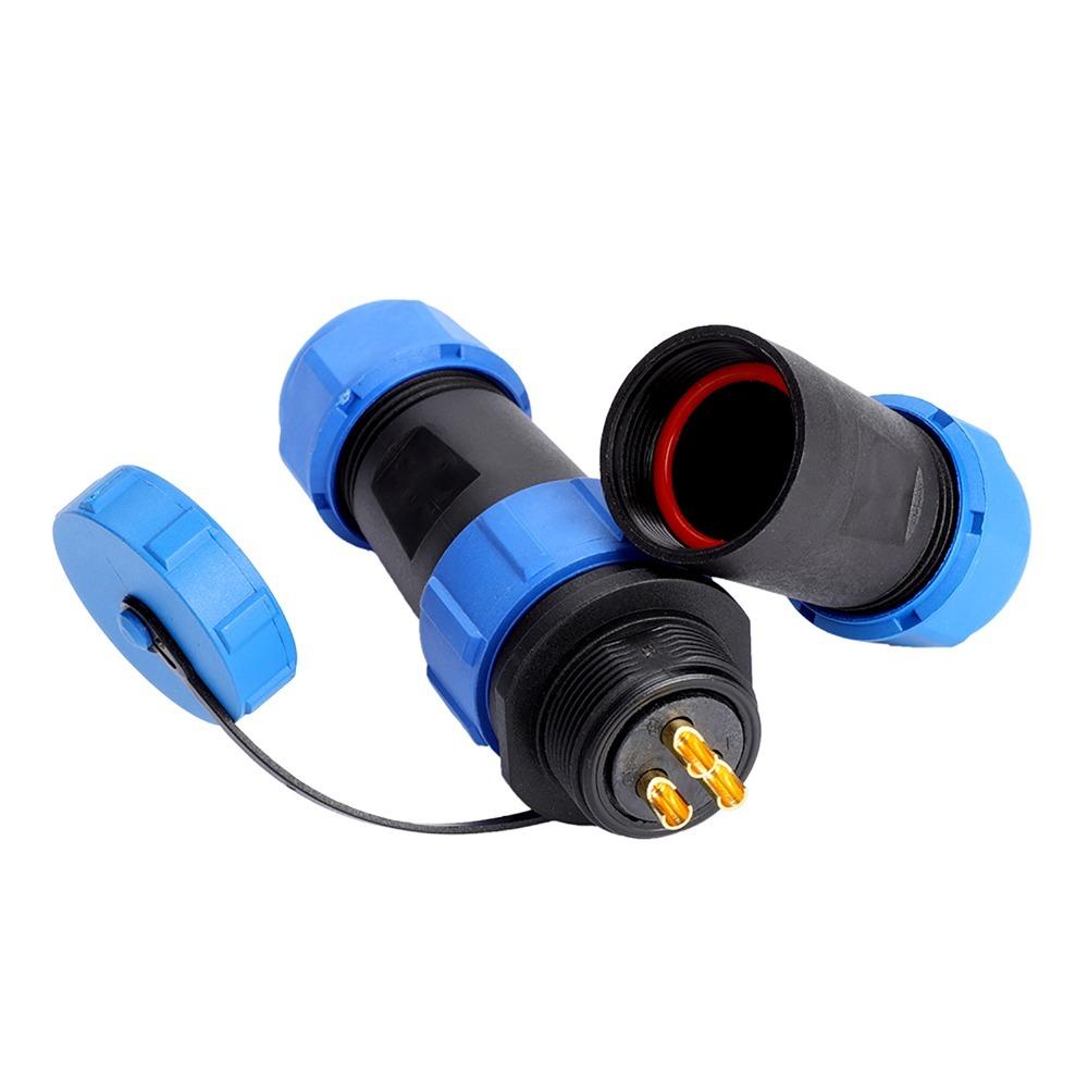SP21 Wasserdichter Luftfahrtstecker 2/3/4/5/7/12-polig Docking-Typ Luftfahrtstecker Flammhemmender Kunststoff Kabel-Inline-Stecker