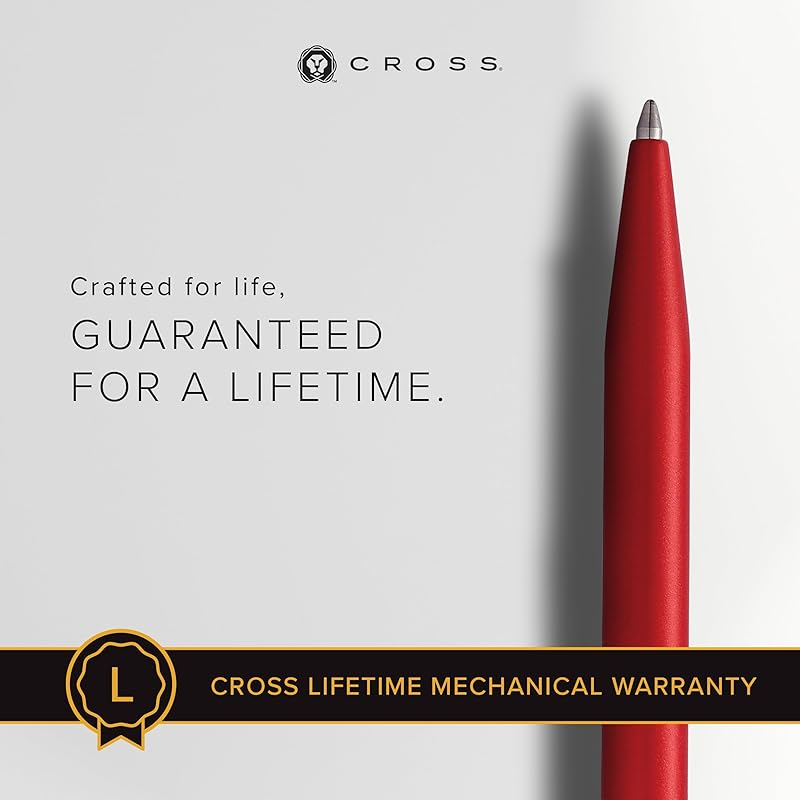 

Cross Click Refillable Ballpoint Pen Presented in a Everyday Gift Box - Medium Point, Black Ink, Crimson 1 Count (Pack of 1)