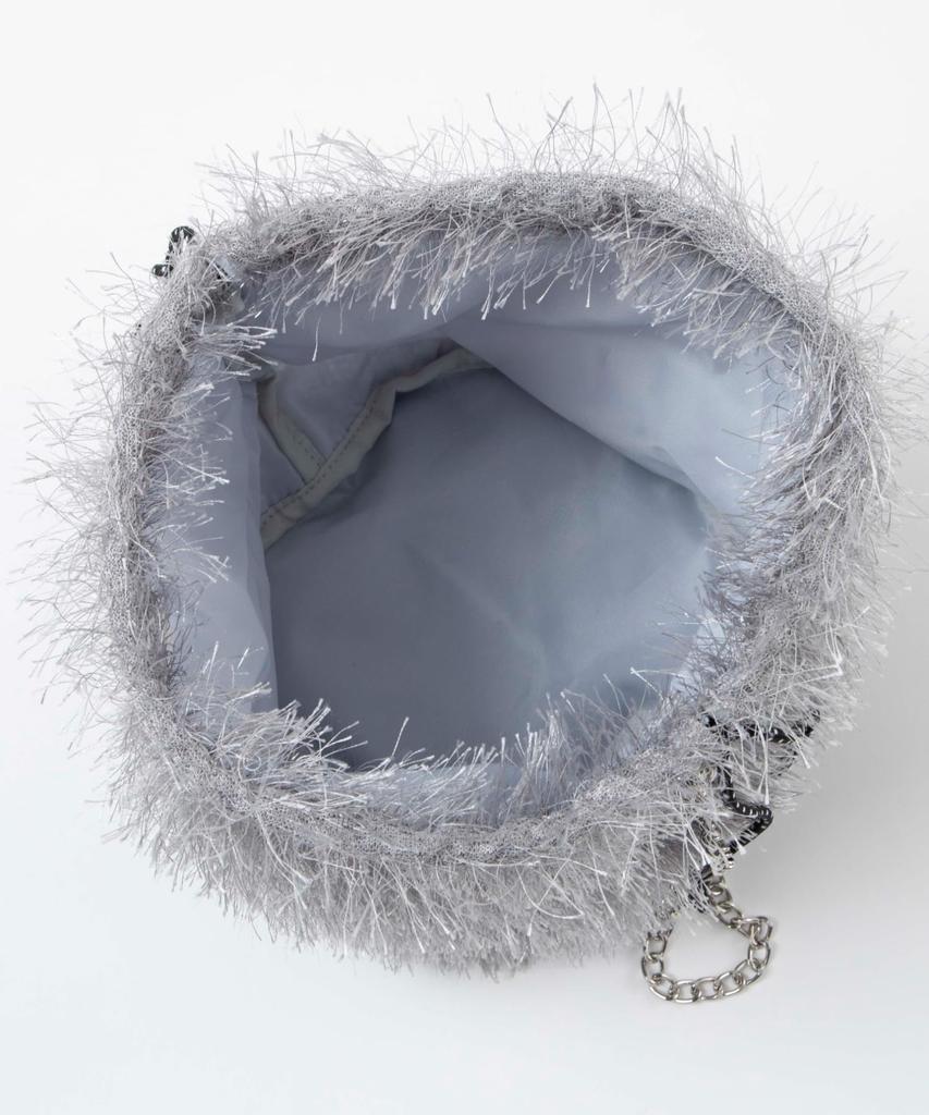 WEGO Custom Dickies Fringe Drawstring Shoulder Bag, Off-White