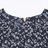 DRAWER 6521-299-1047 Navy Silk Cupra Flower Jacquard Back Zipper Pullover Tops Not Written blackUsed