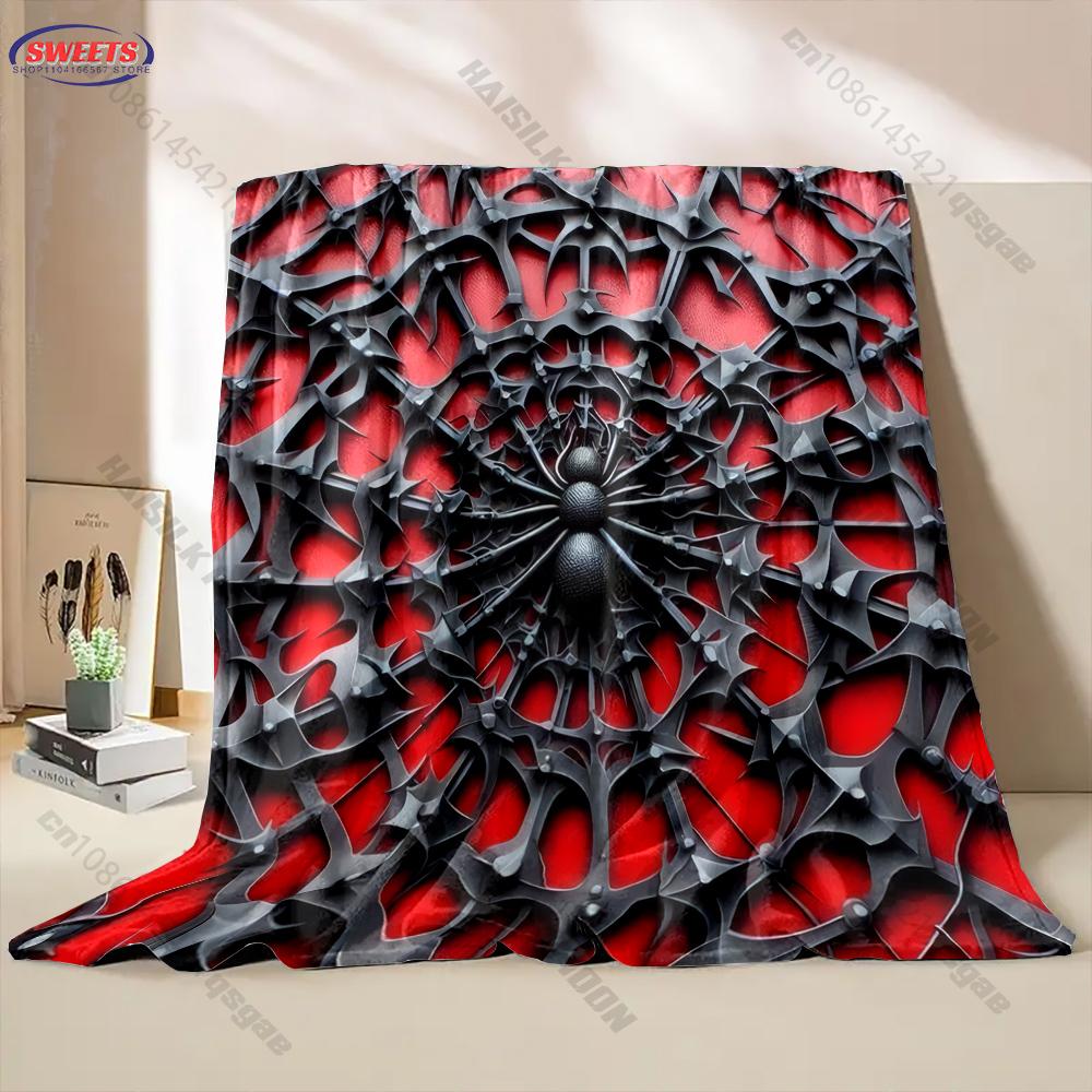 Artistic Spiderweb Pattern Blanket Multiple Sizes Kid'S And Adults' Bedroom Living Room Sofa Decor Blanket, Exquisite Gift