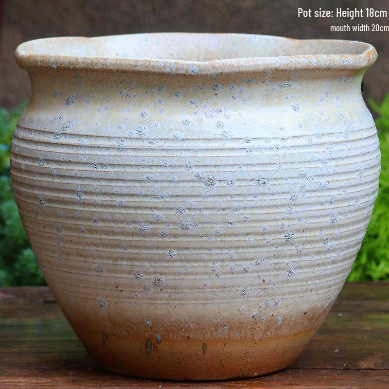 Handmade Retro Ceramic Succulent Planter with Large Caliber