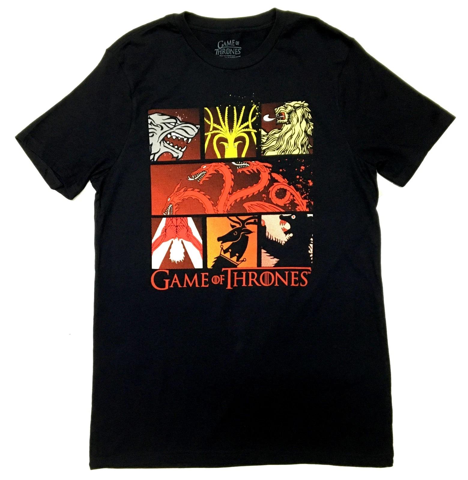 Game Of Thrones STARK TARGARYEN LANNISTER HOUSE SIGILS 100% Cotton T-shirt Mens Tees Top NWT S-3XL S