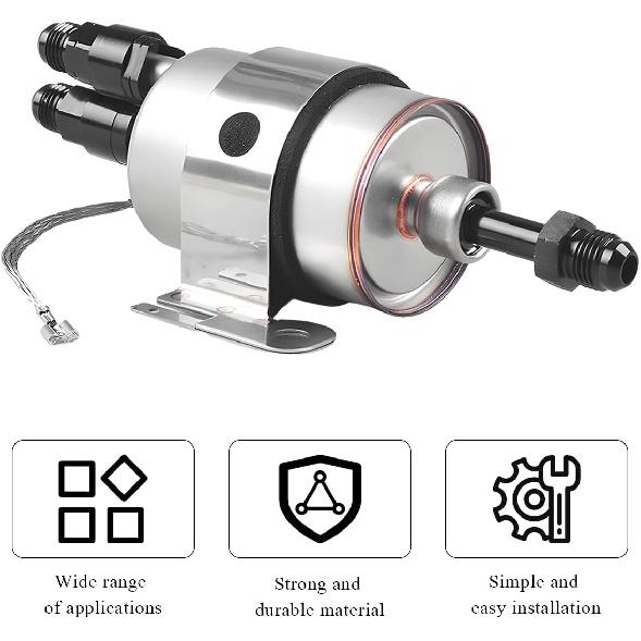 Fuel Line Fitting, 6AN Male to 3/8" SAE Quick Disconnect Male Push On EFI Fuel Hose Line Fitting Adapter, Straight Aluminum Sealed EFI Push Lock