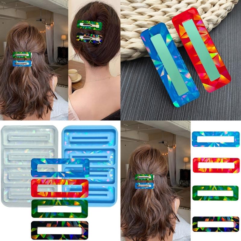 Forme din rășină pentru baretă, matrițe de turnare pentru ace de păr, matriță holografică pentru cleme de păr, matrițe din silicon în formă de bandă lungă pentru marcaj